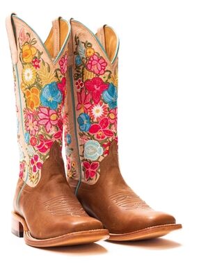 Macie Bean Ring Around the Rosita Brown Square Toe Boots M9155 Women's